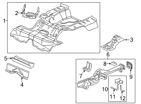 2005 Chevrolet Cobalt Rear Body - Floor & Rails Extension-Floor Panel #4 Cross Bar Diagram for 22624073
