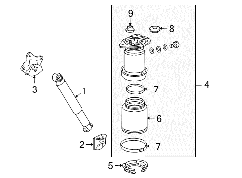 2010 Lexus RX450h Shocks & Components - Rear Cylinder Assy, Pneumatic, Rear LH Diagram for 48090-48090