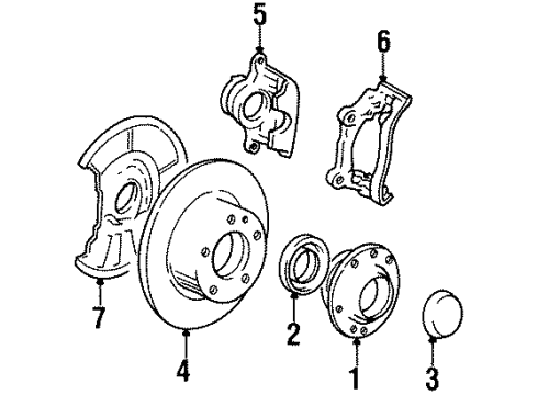 1984 BMW 318i Front Brakes Calliper Carrier Diagram for 34111154376