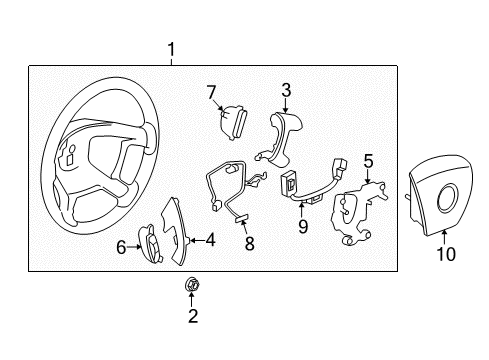 2014 Chevrolet Traverse Steering Column, Steering Wheel Harness Diagram for 22960349