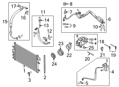 2012 Lincoln MKT A/C Condenser, Compressor & Lines Inner Shaft Nut Diagram for -W701731-S439
