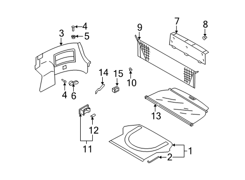 2002 Kia Rio Interior Trim - Rear Body FASTENER Diagram for KGJ2168885B08