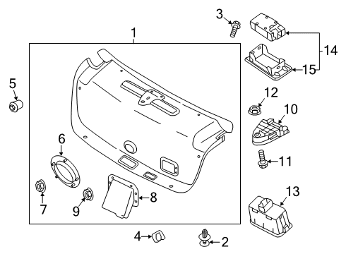 2020 Genesis G80 Interior Trim - Trunk Clip Diagram for 86595G9000