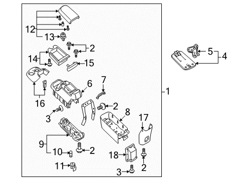 2006 Toyota Sequoia Rear Console Box Diagram for 58812-0C010-B0
