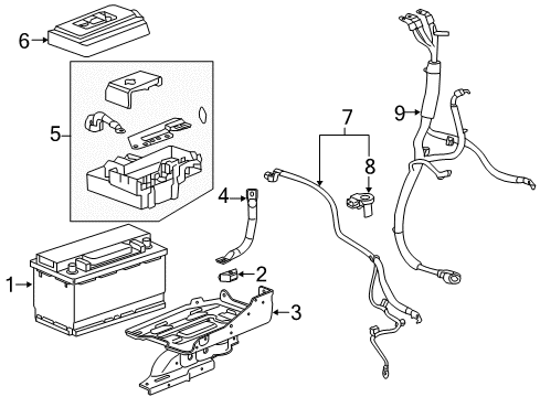 2016 Cadillac Escalade Battery Positive Cable Diagram for 84528825