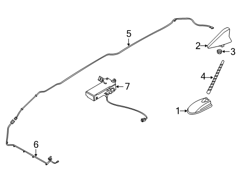 2021 Hyundai Palisade Antenna & Radio Head Unit Assembly-Avn Diagram for 96560-S8710