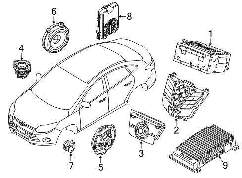 2012 Ford Focus Sound System Amplifier Diagram for BT4Z-18A849-B