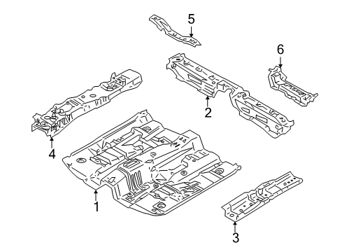 2004 Nissan Sentra Pillars, Rocker & Floor - Floor & Rails Floor Assy-Front Diagram for 74312-4Z430