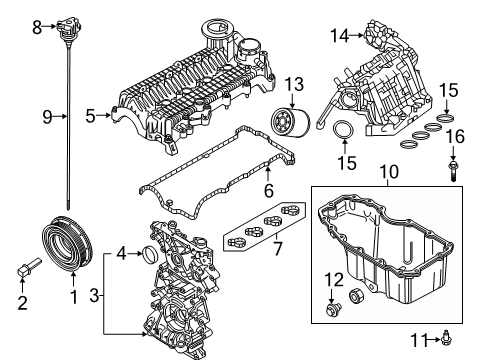2020 Fiat 500X Engine Parts, Mounts, Cylinder Head & Valves, Camshaft & Timing, Oil Pan, Oil Pump, Crankshaft & Bearings, Pistons, Rings & Bearings, Variable Valve Timing Timing Case Cover Diagram for 68440305AA