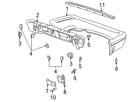 1999 Dodge Durango Rear Bumper Bracket-FASCIA Diagram for 55076644