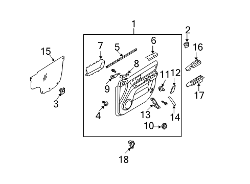 2008 Kia Sorento Switches Pocket Assembly-Front Door Map Diagram for 823703E000CY