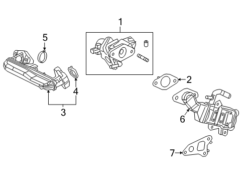 2020 Lexus UX250h EGR System Cooler Assembly, EGR Diagram for 25680-24030