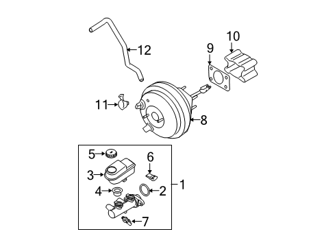 2008 Nissan Titan Dash Panel Components Cylinder Assy-Brake Master Diagram for 46010-ZR00C