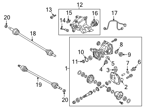 2020 Hyundai Santa Fe Axle & Differential - Rear Cover Assembly Diagram for 530753B500