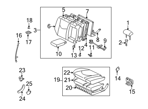 2000 Lexus RX300 Rear Seat Components Cover, Rear Seat Reclining, NO.2 RH Diagram for 71833-48020-A0