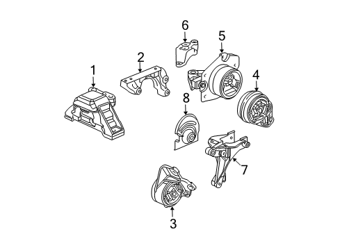 2008 Chevrolet HHR Engine & Trans Mounting Bracket-Trans Rear Mount Diagram for 22729625