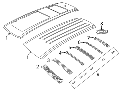 2020 Chrysler Voyager Roof & Components REINFMNT-Roof Rail Diagram for 68229288AB