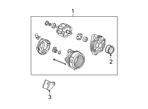 2007 Acura MDX Alternator Stay, Alternator Diagram for 31113-RYE-A00