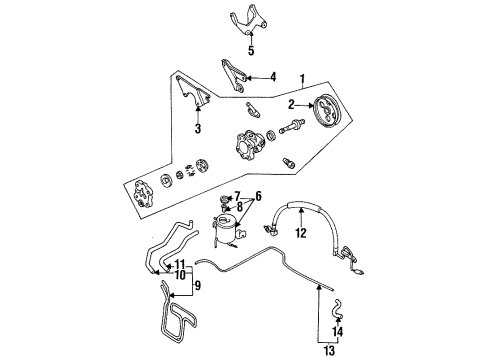 1990 Nissan Axxess P/S Pump & Hoses Hose Assy-Pump Diagram for 49720-30R01