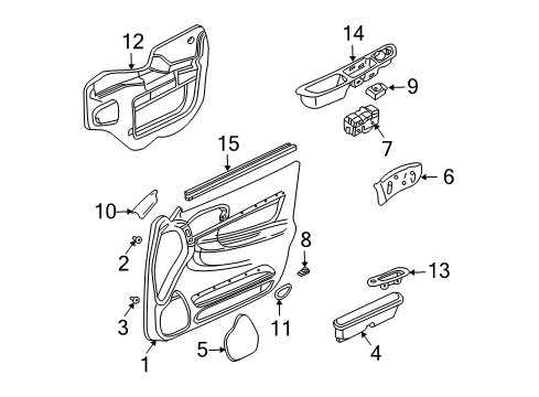 2001 Chevrolet Impala Interior Trim - Front Door Switch Asm, Dr Lock <Use 1C5L 8500A> Diagram for 19244679