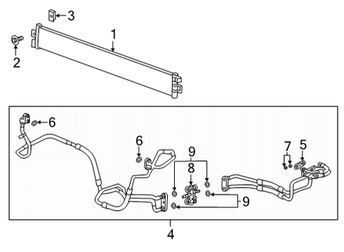2021 Chevrolet Suburban Oil Cooler Cooler Pipe Diagram for 84866479