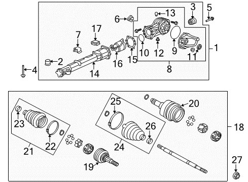 2010 Buick Enclave Axle & Differential - Rear Shaft Gasket Diagram for 15839531