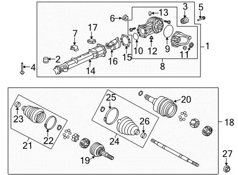 2010 Buick Enclave Axle & Differential - Rear Outer Boot Clamp Diagram for 10360018