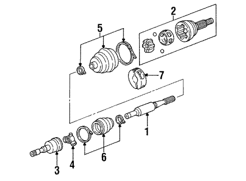 1993 Plymouth Voyager Drive Axles - Front Joint, C.V. Outer (See Note) Diagram for 4641156