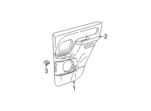 2002 GMC Yukon Interior Trim - Rear Door ARMREST, Armrest Diagram for 15757906