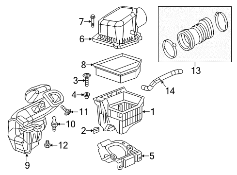2015 Dodge Dart Filters Cover-Air Cleaner Diagram for 68141933AA