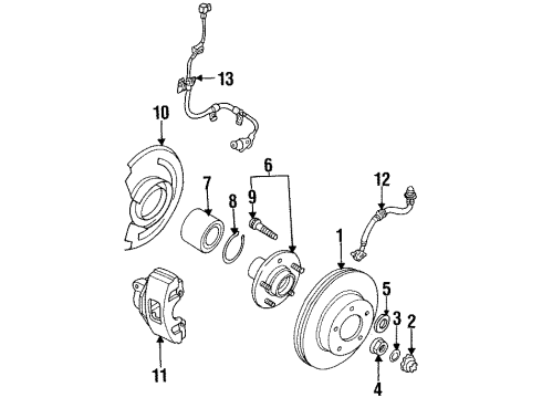 1993 Nissan Quest Front Brakes Plate-BAFFLE Diagram for 41150-0B700