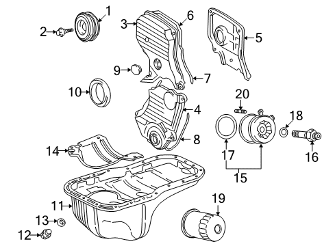 1996 Toyota RAV4 Engine Parts, Mounts, Cylinder Head & Valves, Camshaft & Timing, Oil Cooler, Oil Pan, Oil Pump, Crankshaft & Bearings, Pistons, Rings & Bearings Relief Valve Seal Diagram for 90201-22010