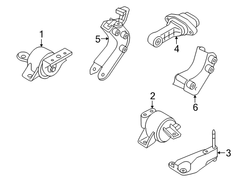 2011 Chevrolet Aveo5 Engine & Trans Mounting Strut Diagram for 95972316