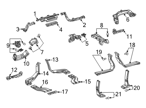 2021 Lexus LS500h Ducts Duct, Heater To Register Diagram for 55844-50140