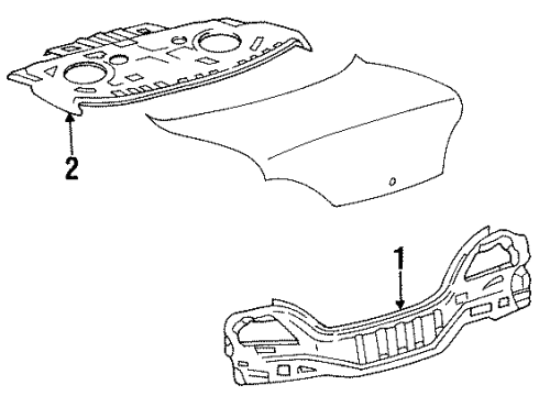 1997 Hyundai Elantra Rear Body Panel Assembly-Rear Package Tray Diagram for 69300-29030