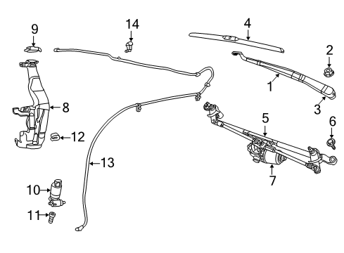 2014 Jeep Grand Cherokee Windshield - Wiper & Washer Components Nozzle-Windshield Washer Diagram for 68260443AA