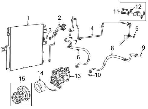 2020 Ram 2500 A/C Condenser, Compressor & Lines Line-A/C CONDENSER Diagram for 68322661AB