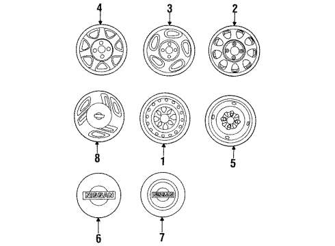 1993 Nissan NX Wheels, Covers & Trim Aluminum Wheel Diagram for 40300-31Y27