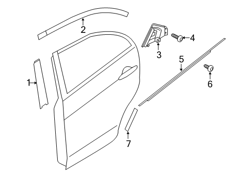 2017 Kia Rio Exterior Trim - Rear Door Tapping Screw Assembly-Nylon WASHE Diagram for 82290-3X000