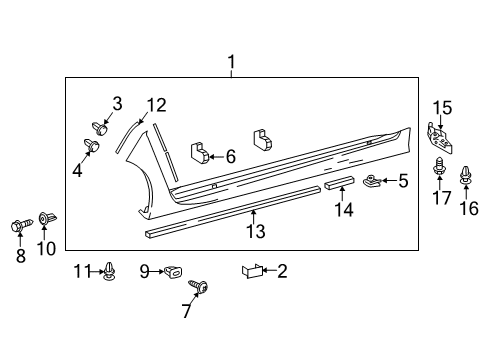 2016 Lexus GS F Exterior Trim - Pillars, Rocker & Floor Shield, Rear Floor Housing Diagram for 57498-30070