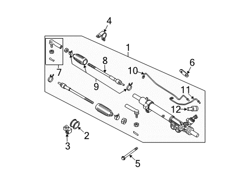 2021 Nissan Frontier Steering Column & Wheel, Steering Gear & Linkage Socket-Kit Side Rod Outer Diagram for D8520-EB70A