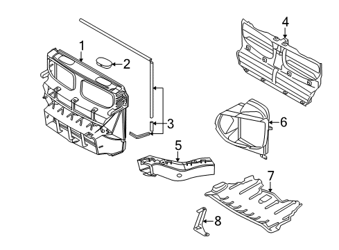 2011 BMW X6 Air Intake Left Engine Compartm.Protection Bracket Diagram for 51717188835