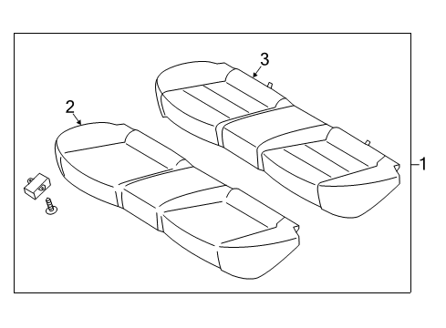 2017 Kia Forte5 Rear Seat Components Cushion Assembly-Rear Seat Diagram for 89100B0880KMT