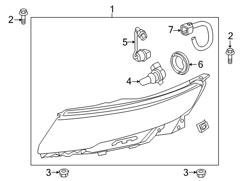 2011 Chevrolet Volt Bulbs Capsule/Headlamp/Fog Lamp Headlamp Diagram for 22902126