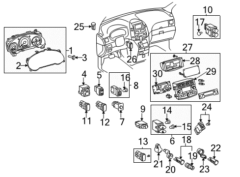 2006 Toyota Sienna Cluster & Switches, Instrument Panel Dash Control Unit Diagram for 84010-08110