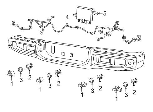 2020 Jeep Gladiator Parking Aid Sensor Mounting Diagram for 68341892AA