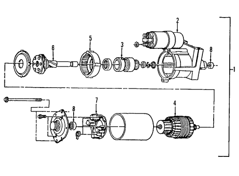 1990 Cadillac Allante Starter Motor Asm Diagram for 10455003