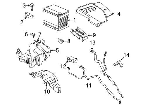 2007 Saturn Aura Battery Cable Asm-Battery Positive(56"Long) Diagram for 25809379