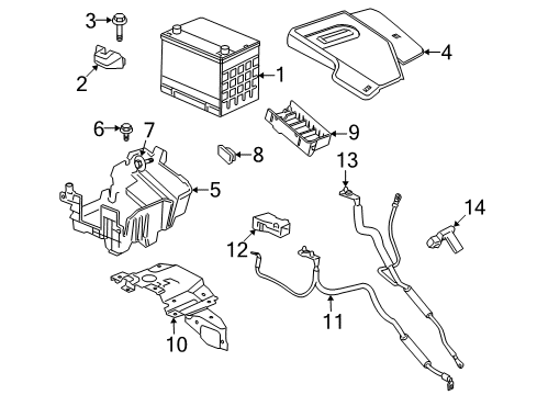 2007 Saturn Aura Battery Cover Asm-Battery Diagram for 25871252