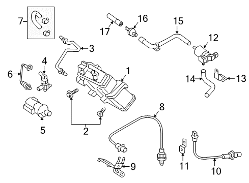2017 Genesis G90 Powertrain Control Bracket-Purge Control Valve Diagram for 28911-3L000